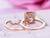 2pc Bridal Set,Cushion Morganite Engagement Ring Contoured Diamond Wedding Band 14K Rose Gold 9mm