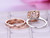 Trio Bridal Set, Cushion Morganite Engagement Ring Diamond Wedding Band 14K Two Tone Gold 9mm