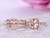 Trio Bridal Set, Cushion Morganite Engagement Ring Forever Together Diamond Ring Guard 14K Rose Gold 7mm