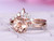 2pc Bridal Set,Round Morganite Ring Bridal Round/Marquise Moissanite Tiara Band 14K Rose Gold 8mm