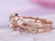 2pc Bridal Set,Oval Morganite Ring Art Deco Diamond Band Split Shank 14K Rose Gold 6x8mm