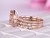 Trio Bridal Set, Oval Morganite Ring Art Deco Diamond Band 14K Rose Gold 9x11mm