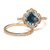 2pc Bridal Set,Cushion London Blue Topaz Engagement Ring Diamond Wedding 14K Rose Gold,8mm,Vintage,Floral Unique