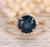 Round London Blue Topaz Engagement Pave Diamond Wedding Ring 14K Yellow Gold 8mm