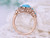 Oval Cabochon Turquoise Cathedral Ring 14K Rose Gold Art Nouveau 7x9mm