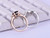 2pc Bridal Sets,Oval Black Spinel Engagement Ring Moissanite Opal Wedding Band 14k Rose Gold 7x9mm