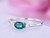 Oval Emerald diamond Dainty Engagement Ring 14K White Gold 4x6mm