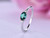 Oval Emerald diamond Dainty Engagement Ring 14K White Gold 4x6mm