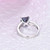 Princess Alexandrite Ring Diamond 14K White Gold 7mm