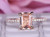 6x8mm Emerald Cut Morganite Engament Ring Full Cut Diamond Wedding 14k Rose Gold