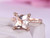 2.3ct Princess Morganite Engagement Ring Diamond in Prong 14K Rose Gold 8mm