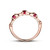 Ruby Wedding Band Anniversary Ring 14K Rose Gold,Bone shaped design