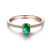 Oval Green Tsavorite Engagement Ring Diamond Wedding Ring 14K Rose Gold 4x5mm