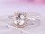 Cushion Morganite Engagement Cathedral Ring VS Diamond 14K White/Rose Gold 7mm