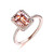 6x8mm Emerald Cut Morganite Engagement Ring Diamond Halo 14K Rose Gold