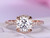 Round Moissanite Engagement Ring Diamond Wedding Ring 18K Rose Gold 7mm