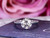 Round Moissanite Engagement Ring Diamond Wedding Ring 18K White Gold 6.5mm