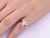 2pc Bridal Set,Pear Moissanite Engagement Ring FULL Cut Diamond Tiara Halo Chevron Band 14K Rose Gold 5x8mm