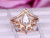 2pc Bridal Set,Pear Moissanite Engagement Ring Tiara Wedding Band 14K Rose Gold 6x8mm