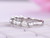 Pearl / Moissanite Wedding Band Half Eternity Anniversary Ring 14K White Gold