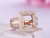 Diamond Engagement Semi Mount Ring 14K Rose Gold Emerald 7x9mm