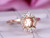 Engagement Semi Mount Ring Graduated Diamond Halo 14K Rose Gold Round 6.5mm