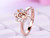 Baguette and Round Diamond Halo Semi Mount Ring 14K Rose Gold Oval 5x7mm