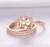 3pc Bridal Set, Princess Morganite Engagement Ring Trio Bridal Set Pave Diamond Wedding 14K Rose Gold 7mm,Cushion Halo