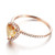 Pear Cut Citrine Engagement Ring Diamond Halo,14K Rose Gold,6x8mm