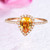 Pear Cut Citrine Engagement Ring Diamond Halo,14K Rose Gold,6x8mm