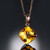 3.5ct Cushion Citrine 14K Rose Gold Necklace