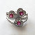 Ruby CZ Diamond Heart Ring in Silver White Gold Plated, Size 7#