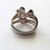 Ruby CZ Diamond Heart Ring in Silver White Gold Plated, Size 7#