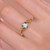 Hexagon Natural Moss Agate Citrine Peridot Engagement Ring