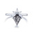 Vintage Kite Black Rutilated Quartz Marquise Moissanite Ring 14K White Gold