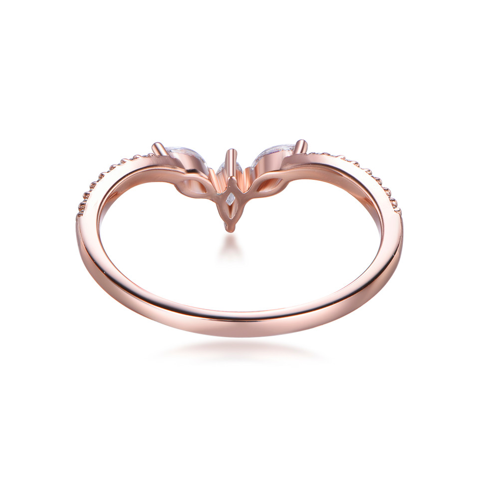 Tiara Marquise Full cut Diamond Wedding Ring, Unique