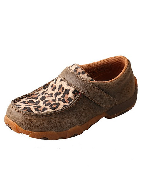 CHILDREN DRIVING MOCCASINS - BOMBER/LEOPARD CDM0004