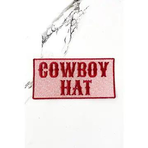 Pink Cowboy Hat Embroidered Patch