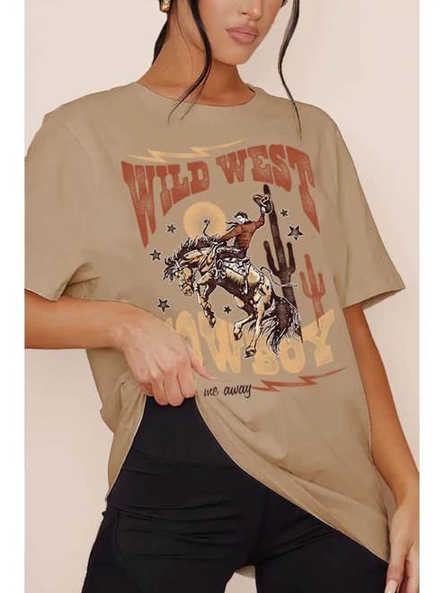 Wild West Cowboy Oversized Top - Mineral Taupe