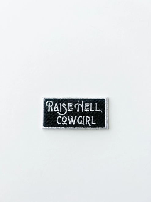 Black Raise Hell Cowgirl Patch Embroidered