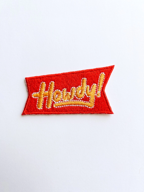 Red Howdy Iron On Patch For Trucker Hats Western Cowgirl
