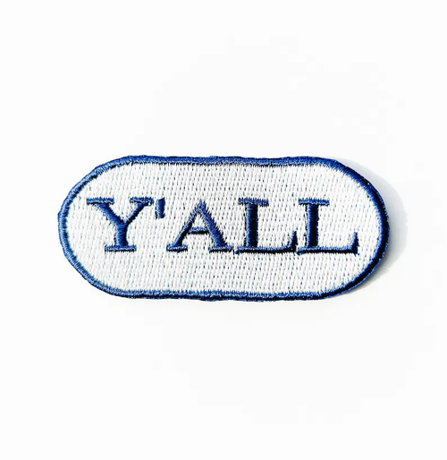 Blue Y'all Embroidered patch