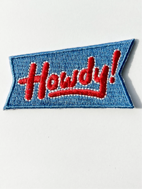 Blue Howdy  Iron On Patch