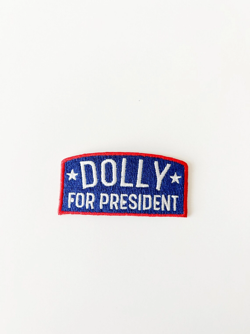 Dolly For President Navy Iron-On Patch