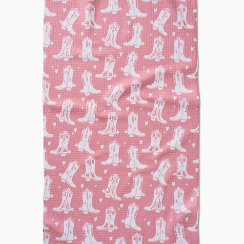 Boots On Worries Gone Tea Towel