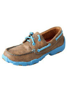 YOUTH DRIVING MOCCASINS - BOMBER BOAT/NEON BLUE YDM0016
