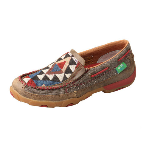 WOMENS SLIP ON DRIVING MOCCASINS - DUST/MULTI WDMS011