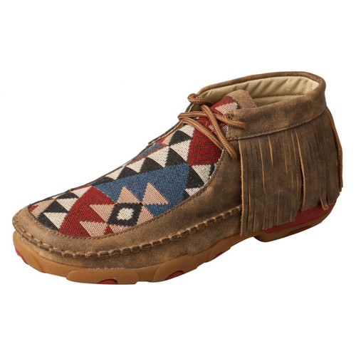 WOMENS DRIVING MOCCASINS - BOMBER FRINGE/ MULTI PATTERN WDM0090