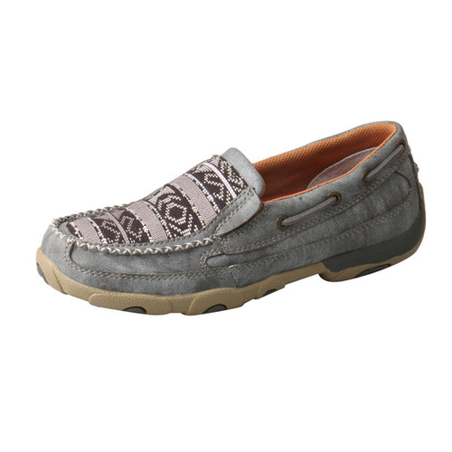 WOMENS SLIP ON DRIVING MOCCASINS - GREY/MULTI WDMS012