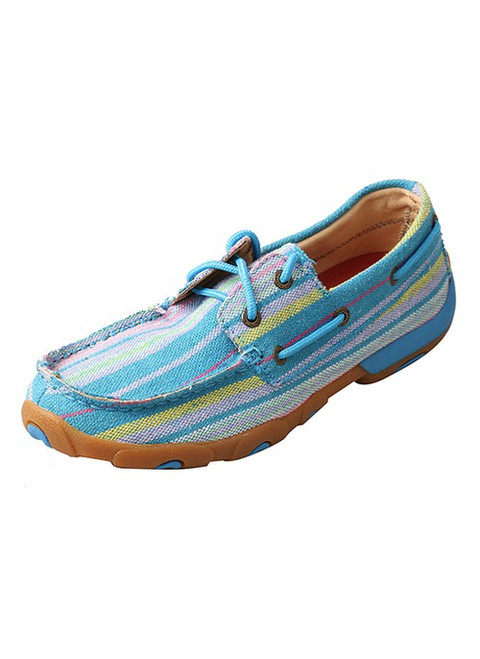 WOMENS DRIVING MOCCASINS - BOAT BOMBER BLUE MULTI WDM0048